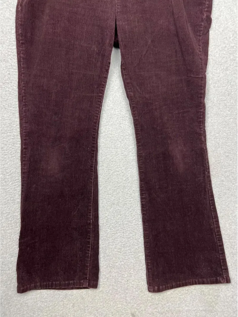 Lands' End Modern Fit Womens 10 Corduroy Pants Straight Leg Burgundy Casual